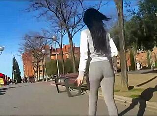 Teen in leggings: A hidden camera captures her naughty side