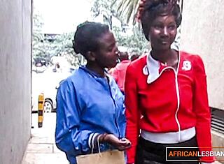 African amateur lesbians enjoy cunnilingus and masturbation in public
